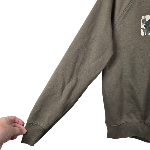 Columbia Womens Olive Green Long Sleeve Sweatshirt Logo Ribbed Cuffs Size XL - Picture 12 of 12